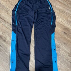 Retro Y2K And1 Navy Blue and Orange Logo Tear Away Athletic Pants